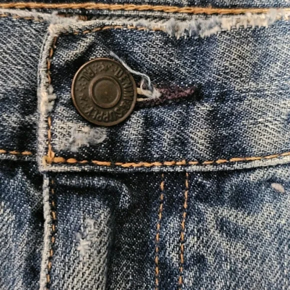 Ralph Lauren Denim & Supply Tillary Blue Denim Mini Skirt Distressed Size 30 - Picture 6 of 12